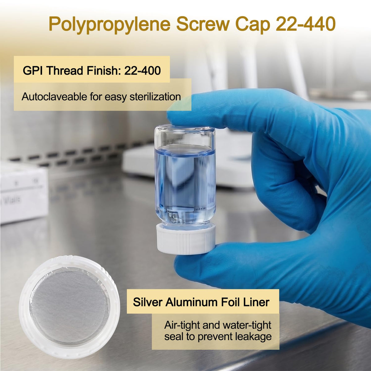 20mL Scintillation Vials, 3.3 Borosilicate Glass, 100PCS