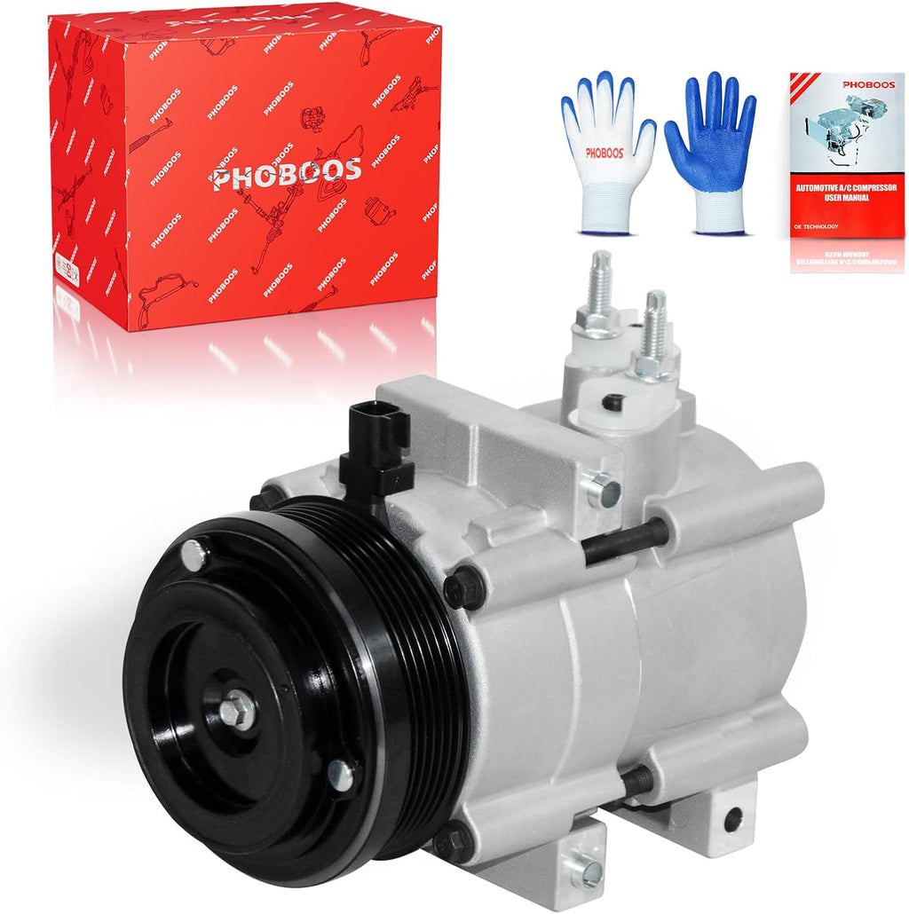 PHOBOOS A/C Compressor with Clutch Compatible with Ford & Lincoln & Mercury