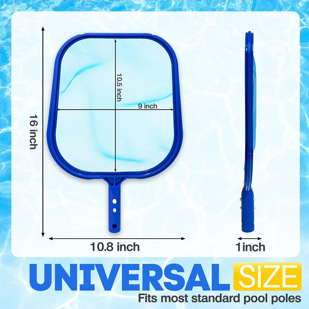 Pool Skimmer Net, Professional Swimming Pool Leaf Skimmer with Heavy Duty Frame, Fine Nylon Flat Mesh for Fast Debris