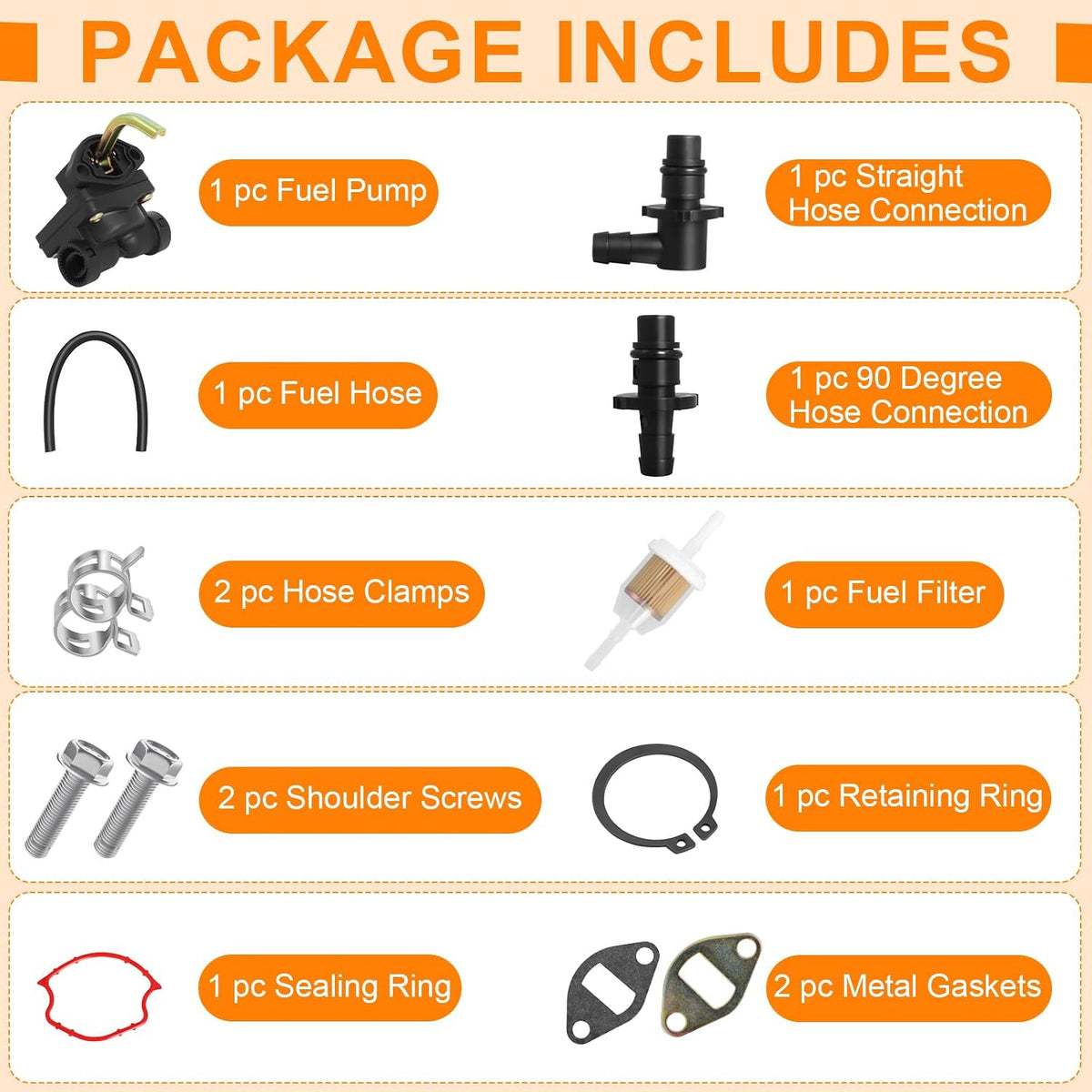 Fuel Pump Kit Compatible with John Deere L110 LT155 LT160 LT150 AM133627