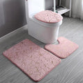 Marble Bathroom Rugs and Mats Set 3 Piece Nonslip Pink Bathroom Mats Soft Washable Bath Mat for Bathroom Floor Mats