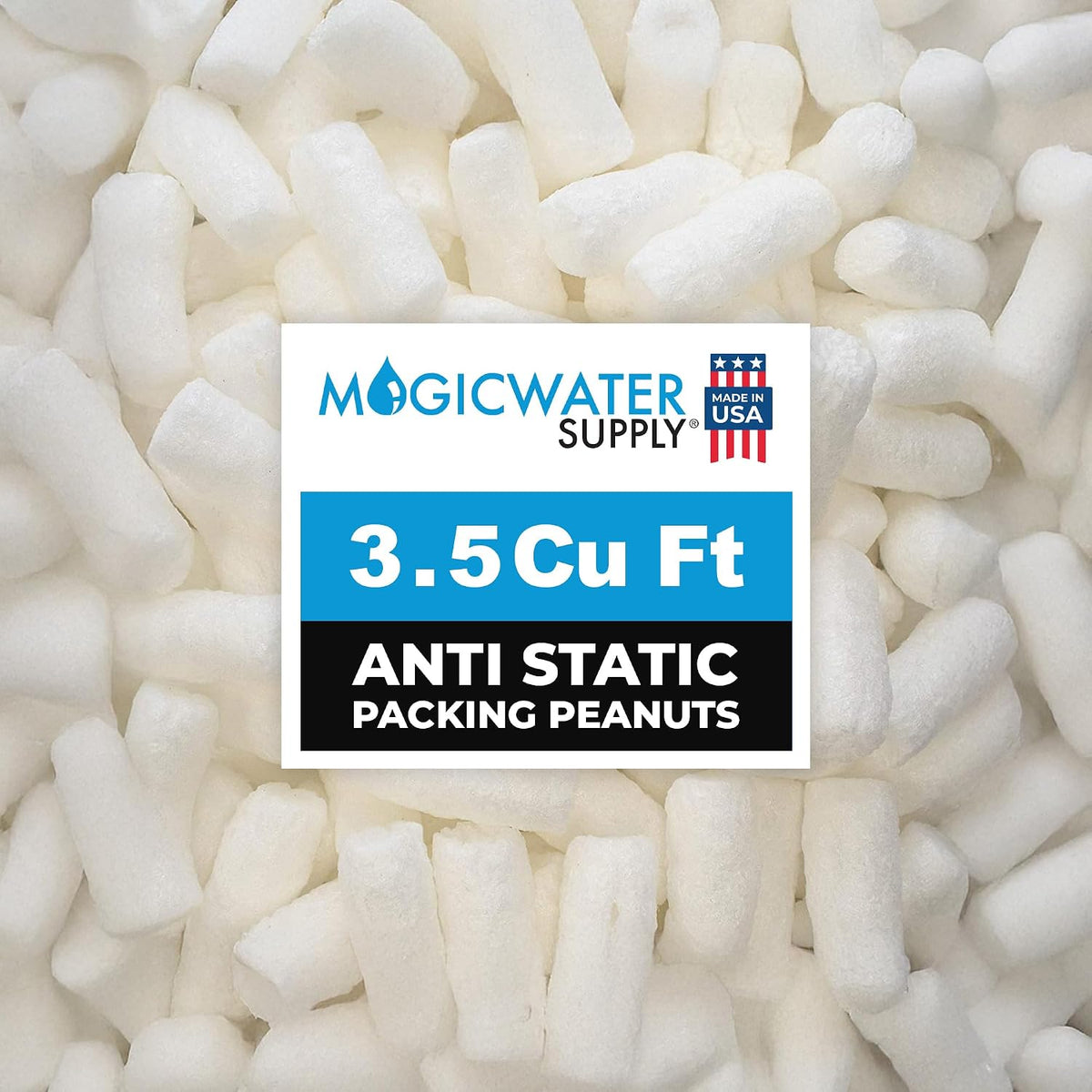 MagicWater Packing Peanuts for Shipping - Void Filler Cushion - 3.5 Cu Ft