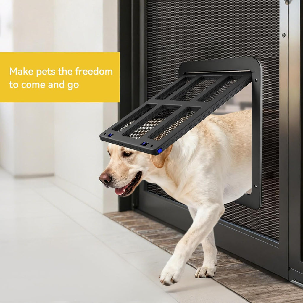 Dog Screen Door for Sliding Screen Door, Flap Opening 11.2" x 14.4", Screen Door with Magnetic Doggie Door Built-in