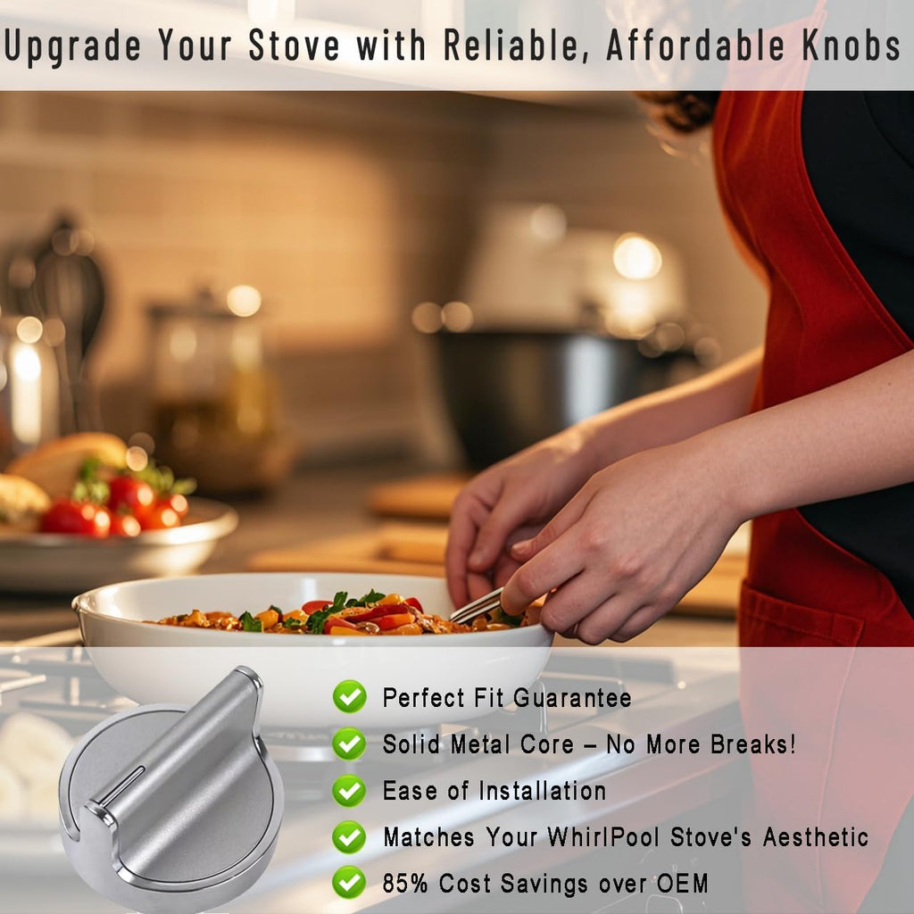W10594481 Gas Stove Knobs for Whirlpool Range/Oven, 5 Pack