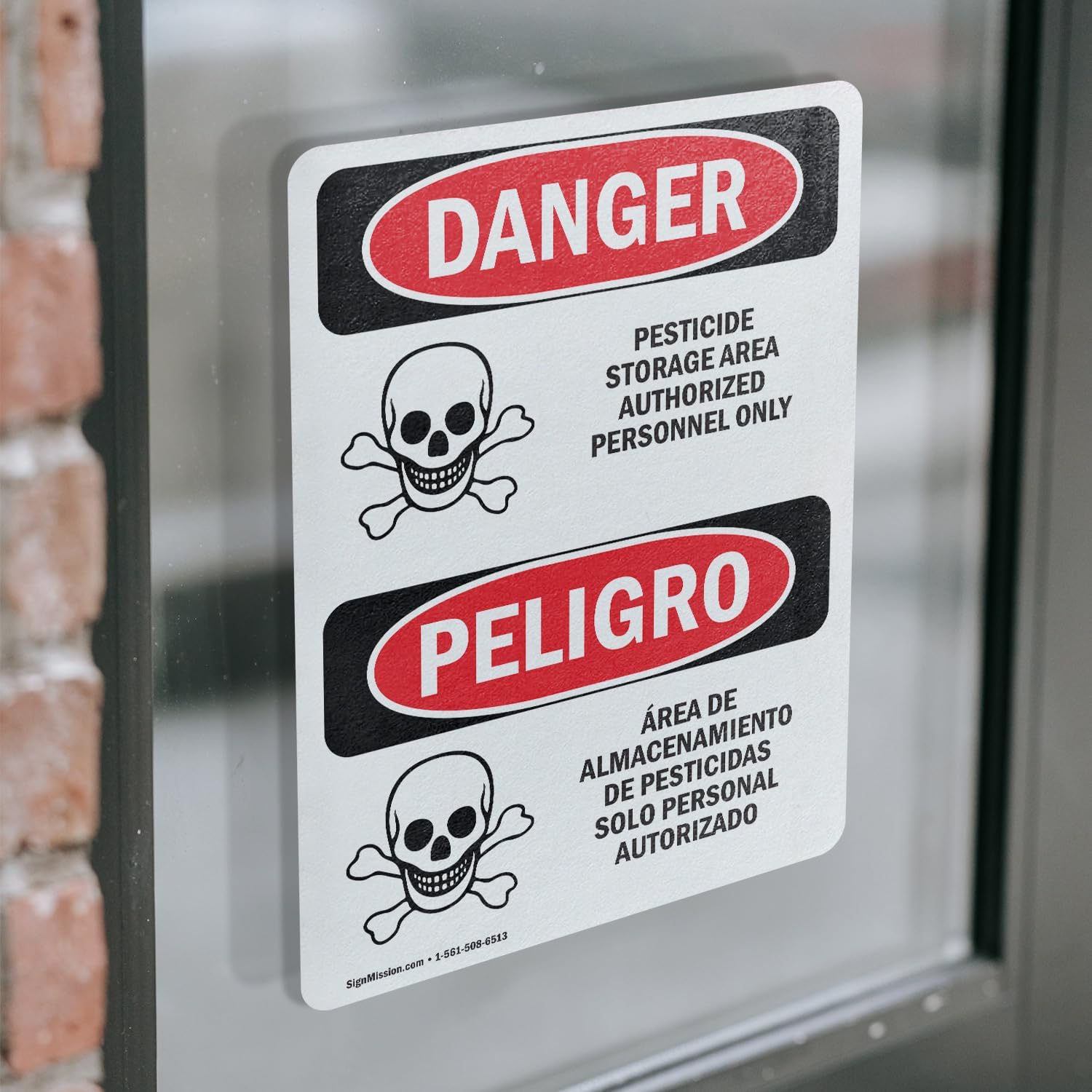 (2 Pack) Pesticide Storage Area Personnel Only OSHA Danger Sign 7 Inch X 10 Inch Vinyl Label Decal Sticker Weather
