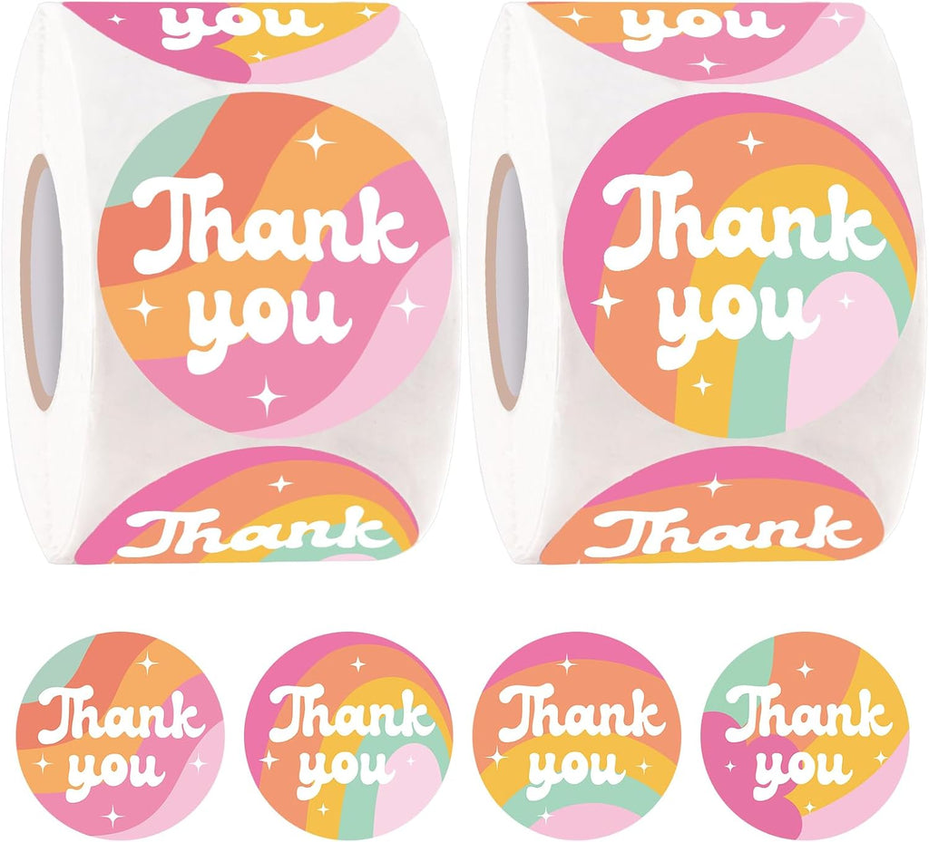 Thank You Stickers - 1000 Pcs 1.5" Thank You Stickers Small Business