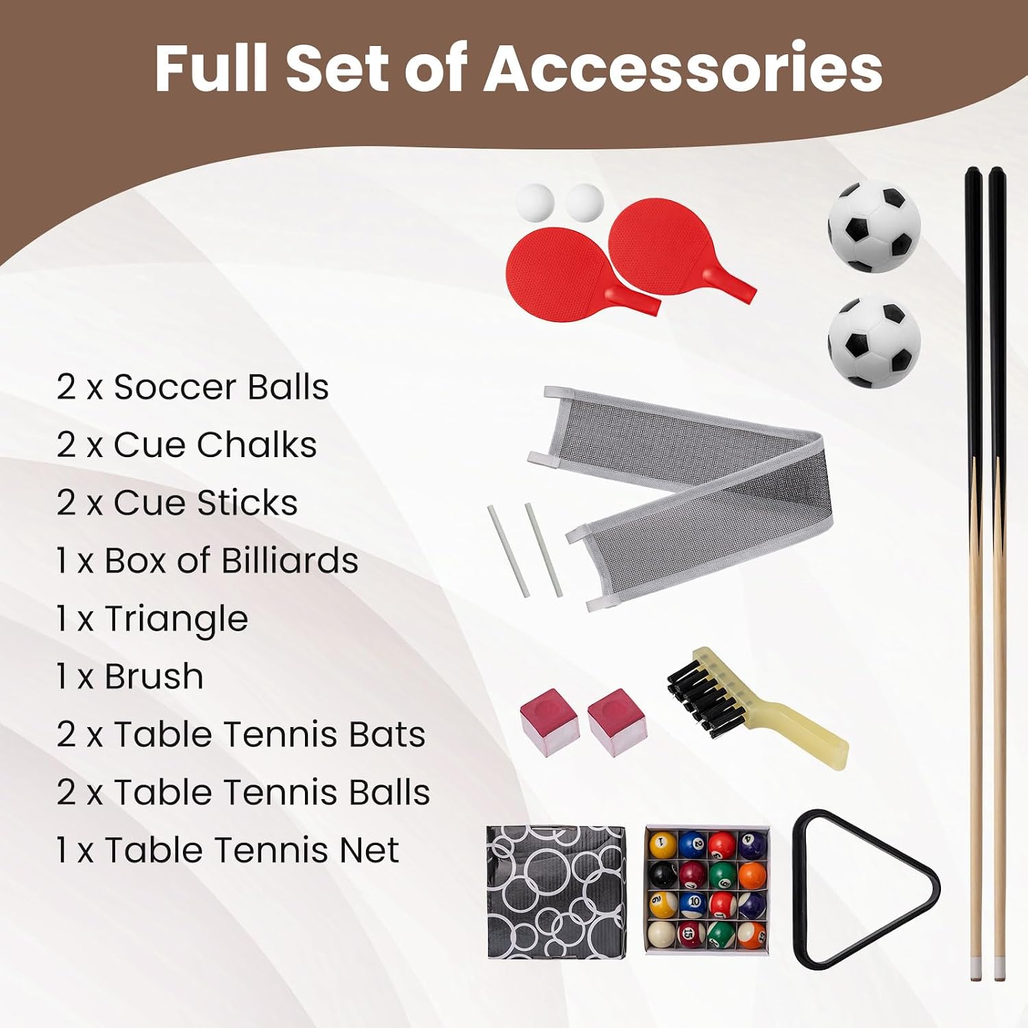 3 in 1 Multi Game Table, Swivel Combo Game Table with Foosball, Billiards & Table Tennis, Rod Storage Rack