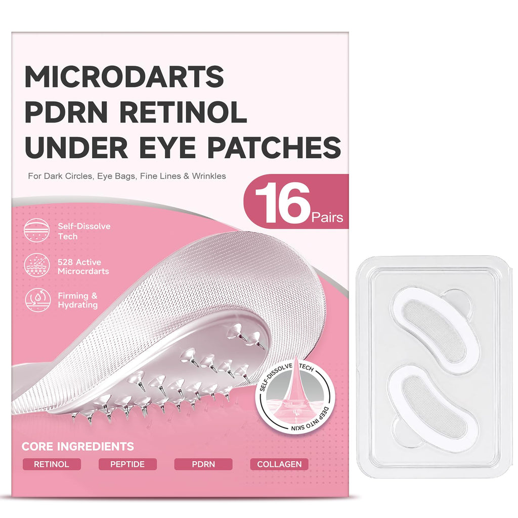 16 Pairs Microdart Eye Patches, Collagen Peptide Under Eye Patchs with PDRN