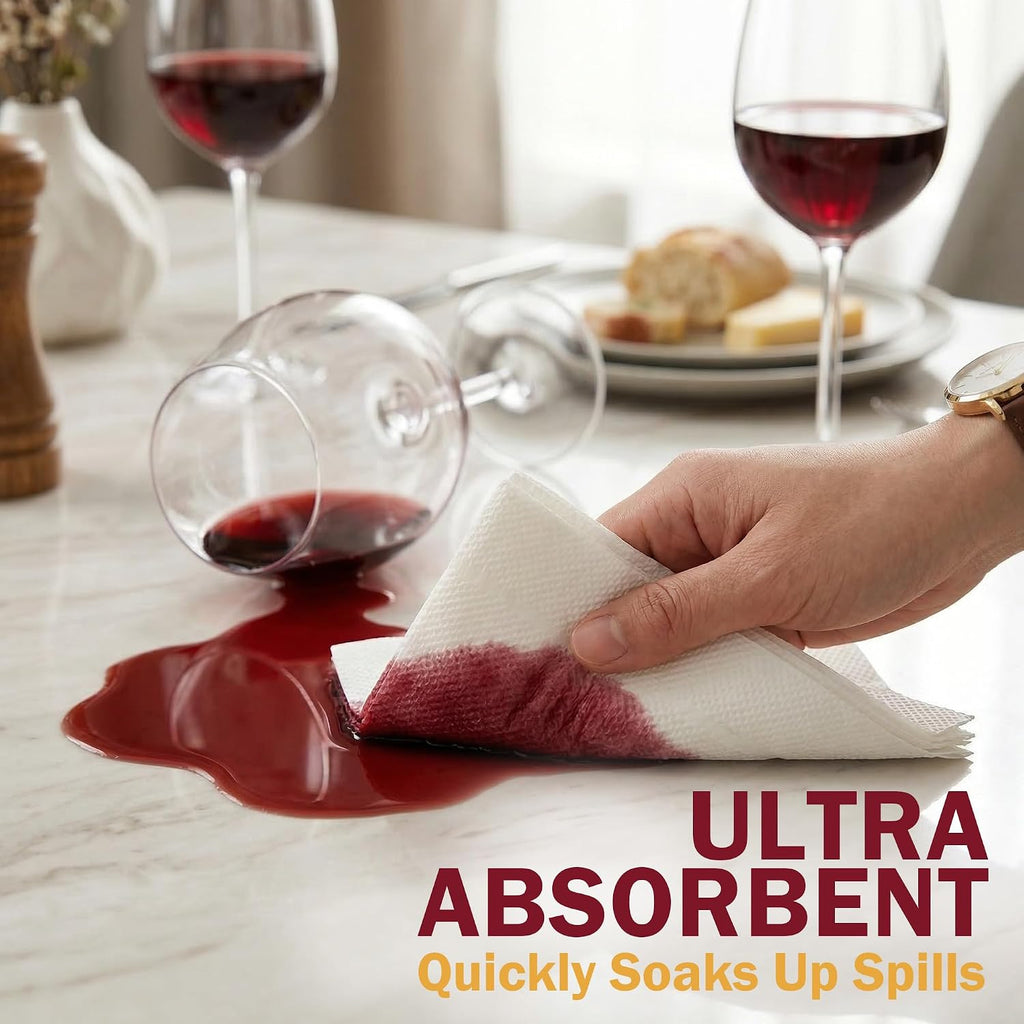 White Paper Napkins Everyday, 500 Count, 2-Ply, 6.5 x 6.5 in