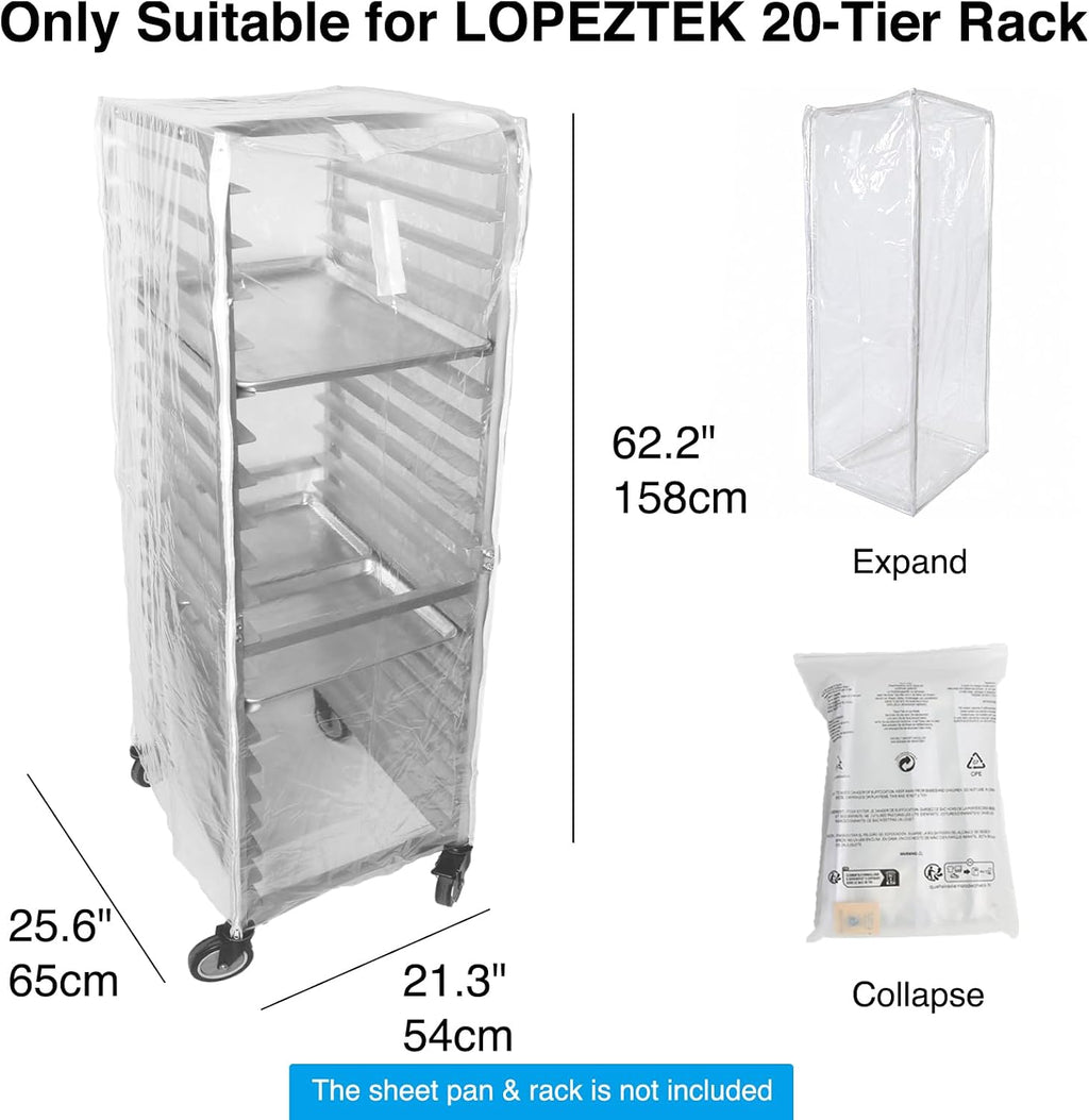 20-Tier Full Sheet Pan Rack Exclusive Dustproof Cover, Non-Generic