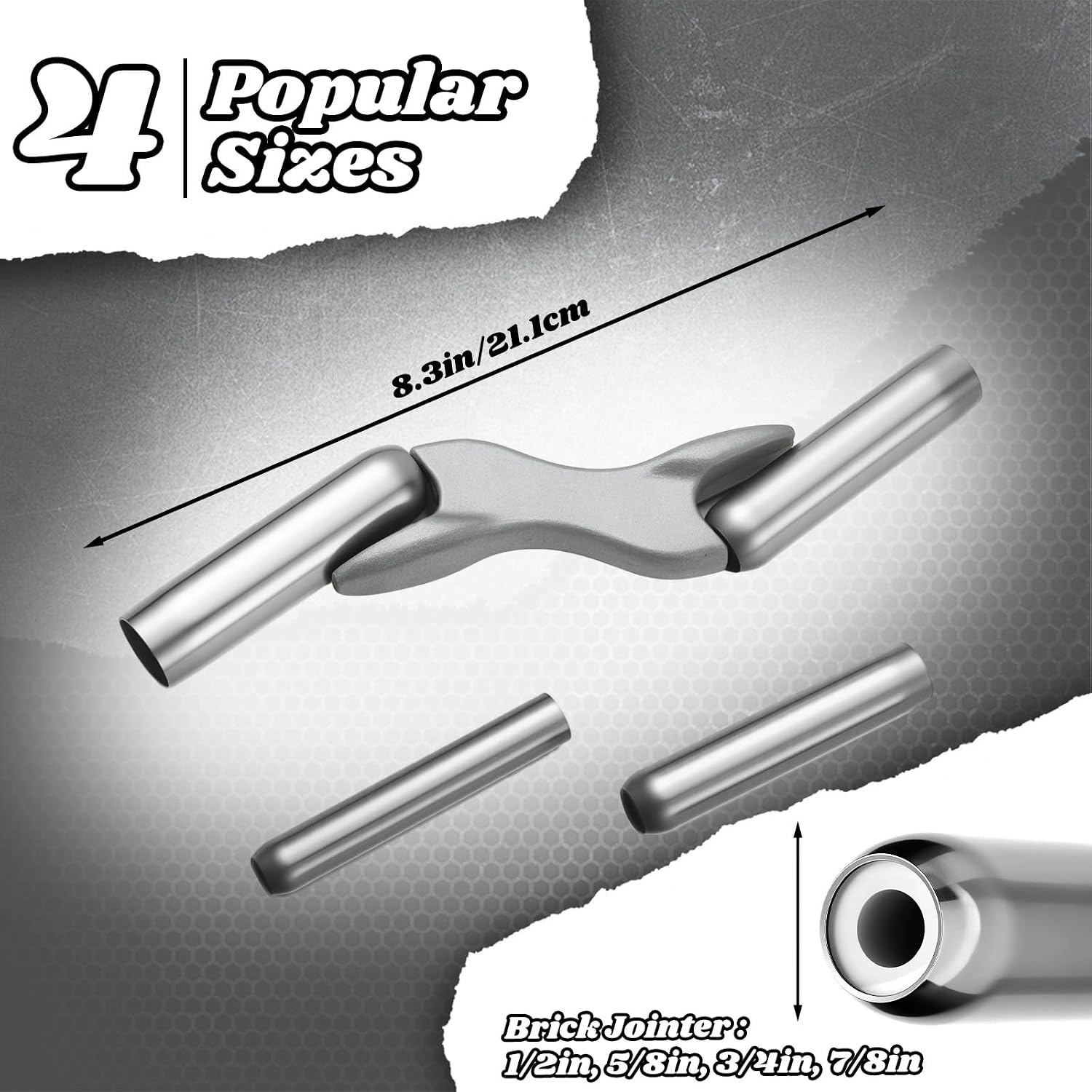 Masonry Brick Jointer Tools with 1/2in, 5/8in, 3/4in, 7/8in Blades Barrel Jointer Wall Beauty Stitcher Brick Cutter