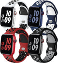 4 Pack Sport Bands Compatible with Apple Watch Bands for Men Women 49mm 46mm 45mm 44mm 42mm 41mm 40mm 38mm,Breathable