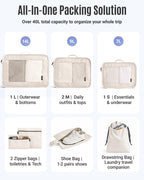 8 Set Packing Cubes for Travel, Cruise Ship Travel Essentials