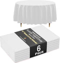 66% Thicker Premium White Round Tablecloth 0.5 Mil 6 Pack Plastic Table Cloth Disposable 84 Inch Round Plastic