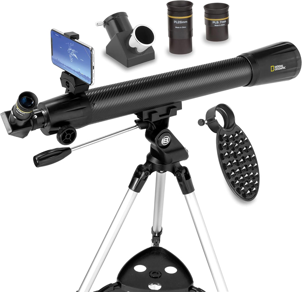 National Geographic 70mm Astronomical Refractor Telescope with Fully Coated Optics Adjustable Tripod and Astronomy