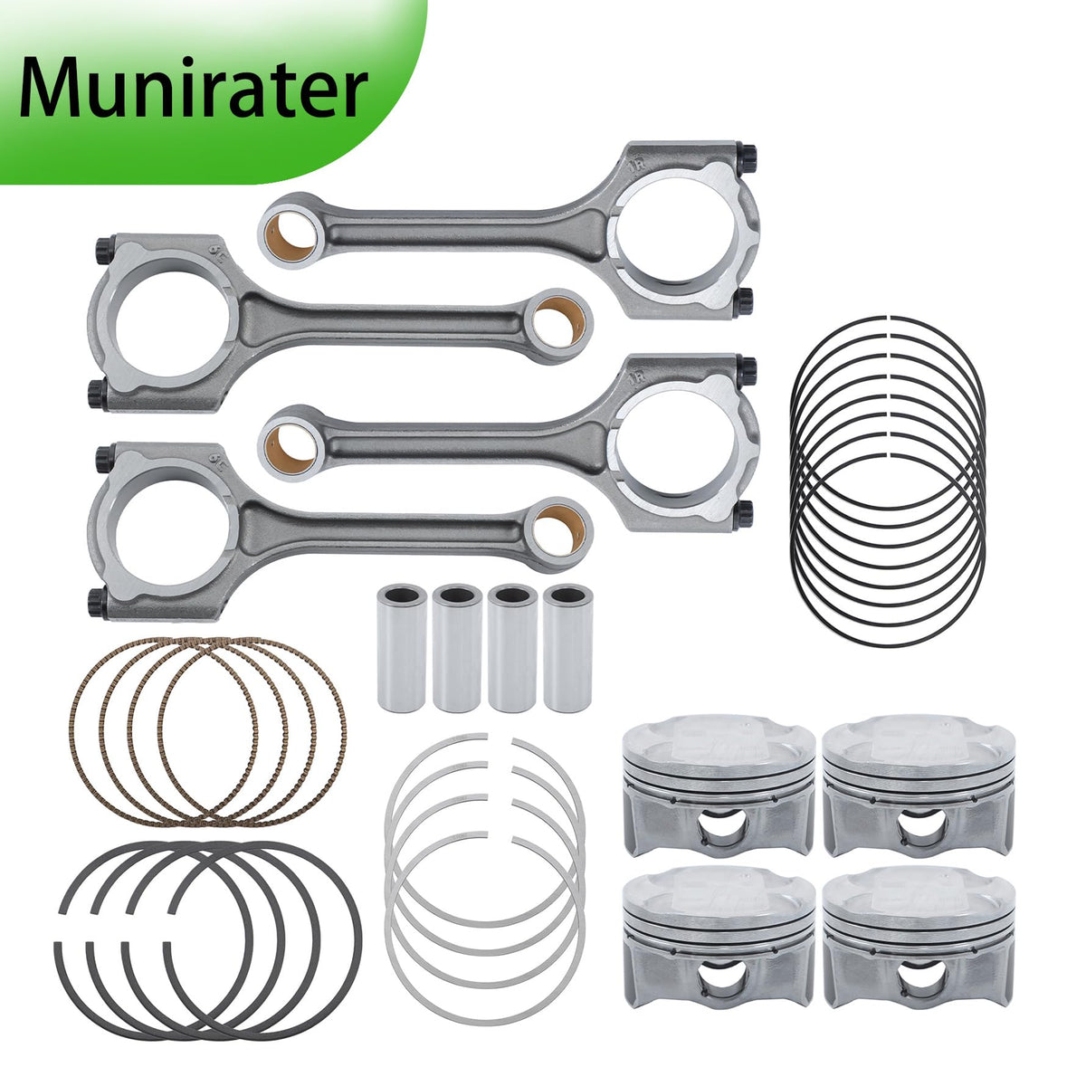 munirater Connecting Rod & Piston & Ring Set Replacement for 23041-2E100