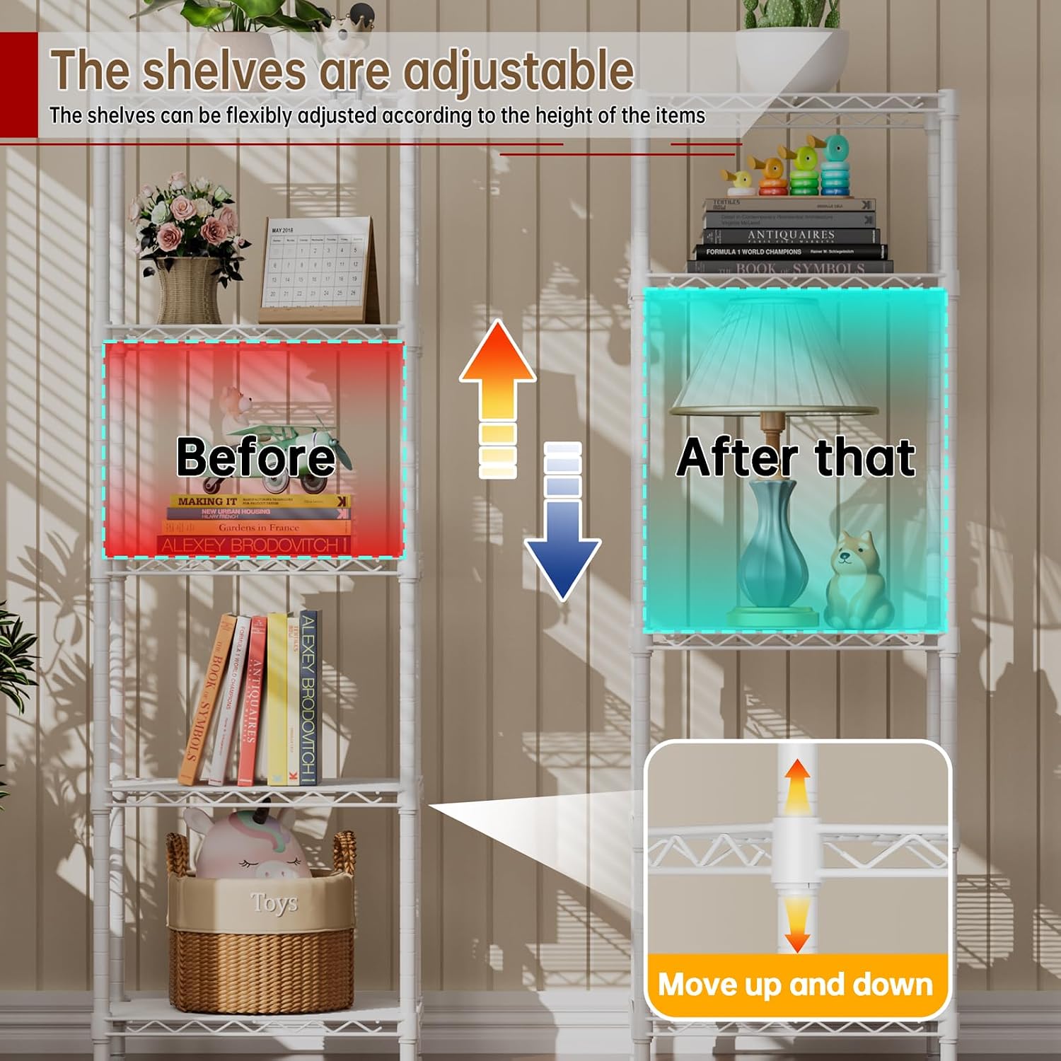 Small 5 tire Shelves Storage Wire Shelving Unit Metal Shelf Adjustable Organizers Storage Shelving for Bathroom