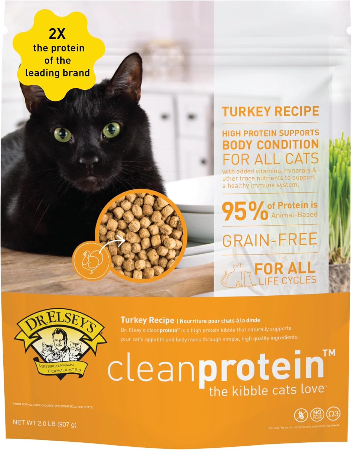 cleanprotein Turkey Cat Kibble 2 lb. Bag