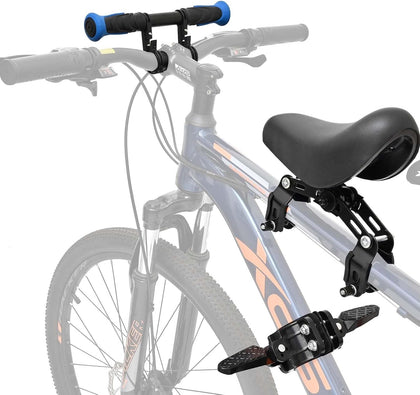Kids Bike Seat Child Bike Seat Front Mount Toddler Bike Seat for 2-5 Years Child Bicycle Seats with Foot Pedals