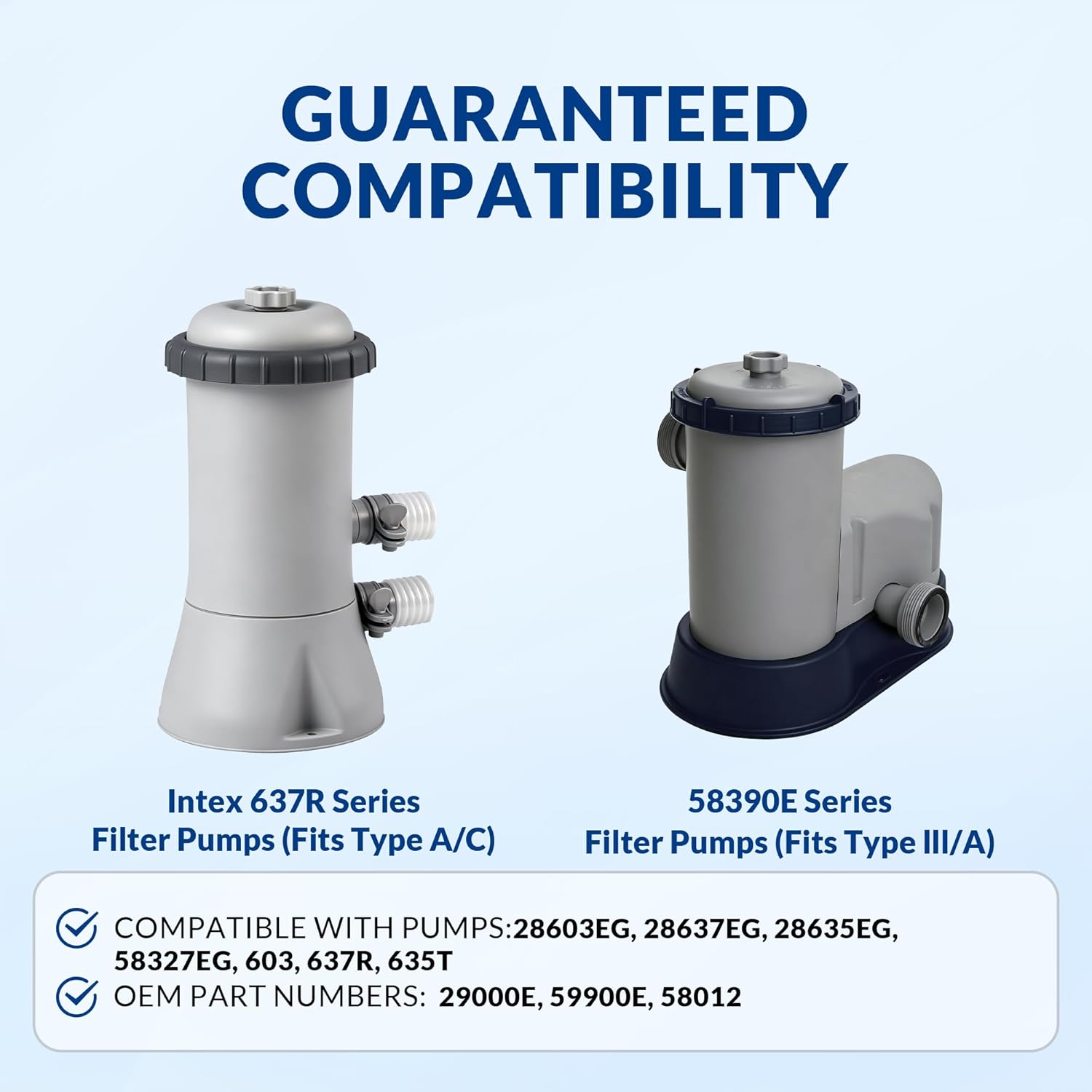 6-Pack Pro Series Type A or C Pool Filter Cartridge Replacement, 8" Cartridge, Fits C1000 C1500 C530 Pumps, 29000E