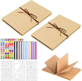 Accordion Scrapbook Album,Brown Kraft Paper Pages with DIY Accessories,Small Blank Photo Albums Set,6 X 8 Inch DIY