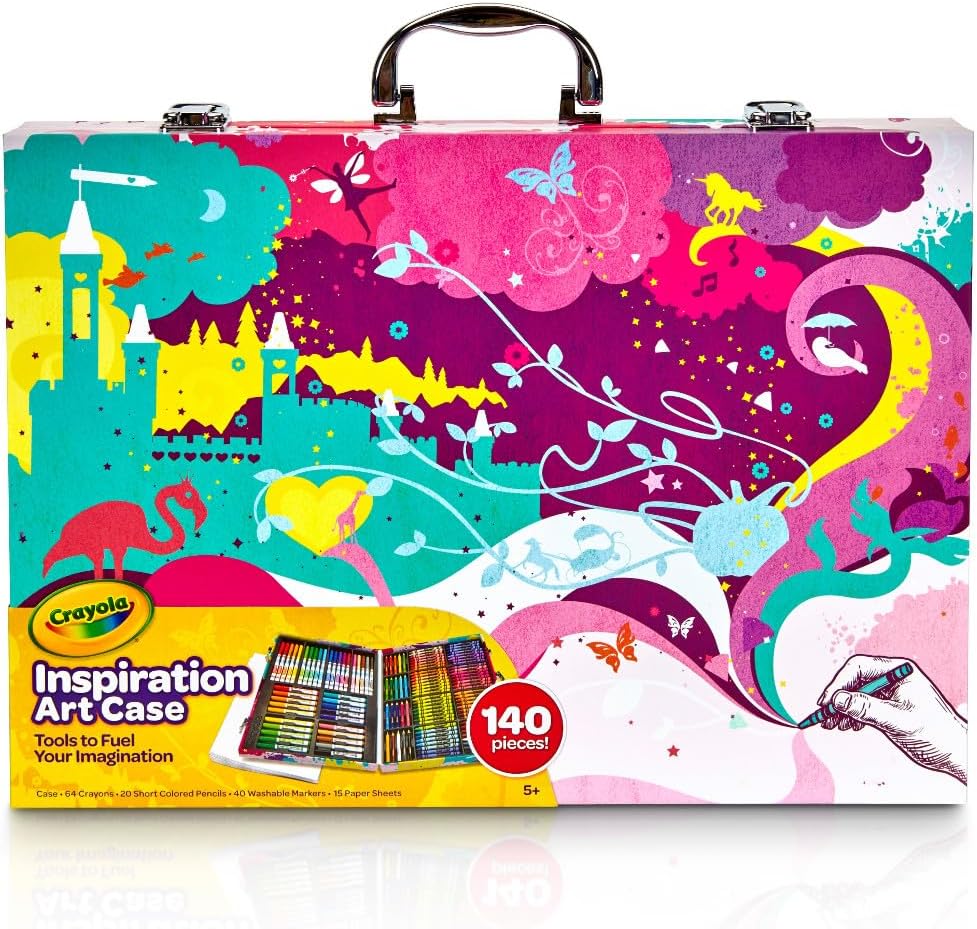 Inspiration Art Case Coloring Set - Tie-Dye (140ct), Art Supplies Set For Kids, Travel Drawing Kit, Gift for Girls &