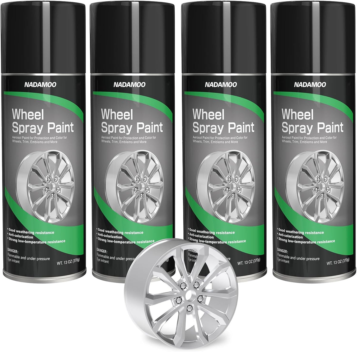 Silver Spray Paint for Wheels, Semi-Gloss