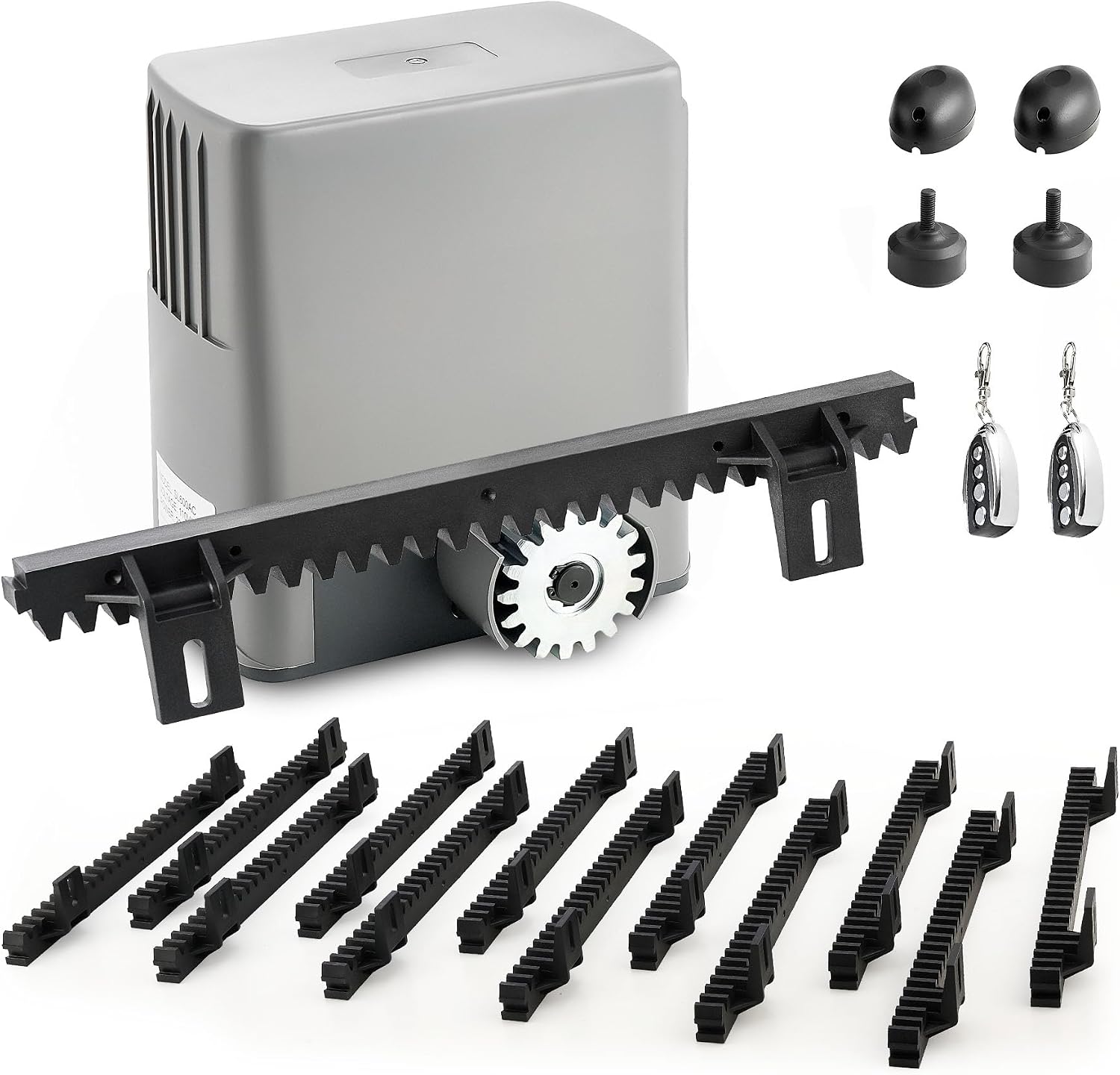 1400lb Rack Driven Sliding Gate Opener with Alarm System, 280W Automatic Gate Opener with Remote Controls, Electric