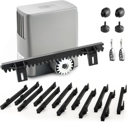 1400lb Rack Driven Sliding Gate Opener with Alarm System, 280W Automatic Gate Opener with Remote Controls, Electric
