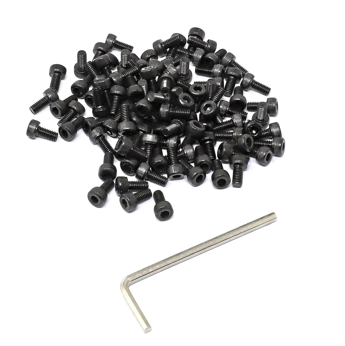 iexcell 100 Pcs M4 x 8mm Thread Pitch 0.7 mm Alloy Steel 12.9 Grade Hex Socket Head Cap Screws Bolts Kit, Black Oxide Finish