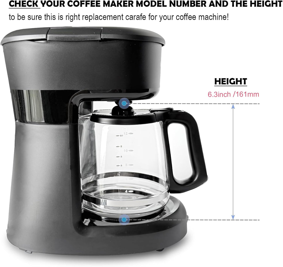 12-Cup Glass Coffee Carafe Replacement for Mr. Coffee Coffeemaker