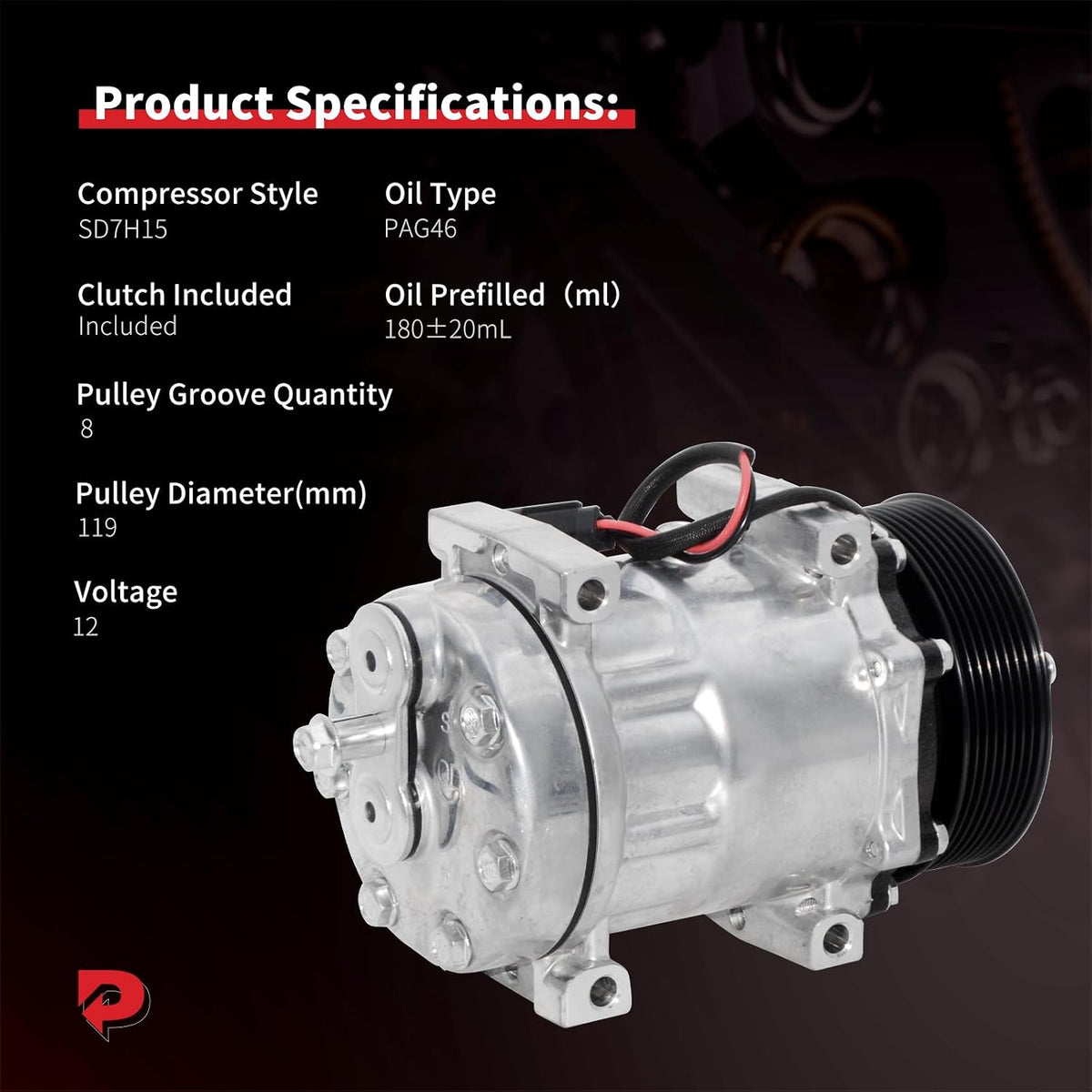PHOBOOS A/C Compressor with Clutch Compatible with Dodge Ram