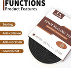 Adhesive Foam Tape 1/2" x1/8", Total 50 Feet Long