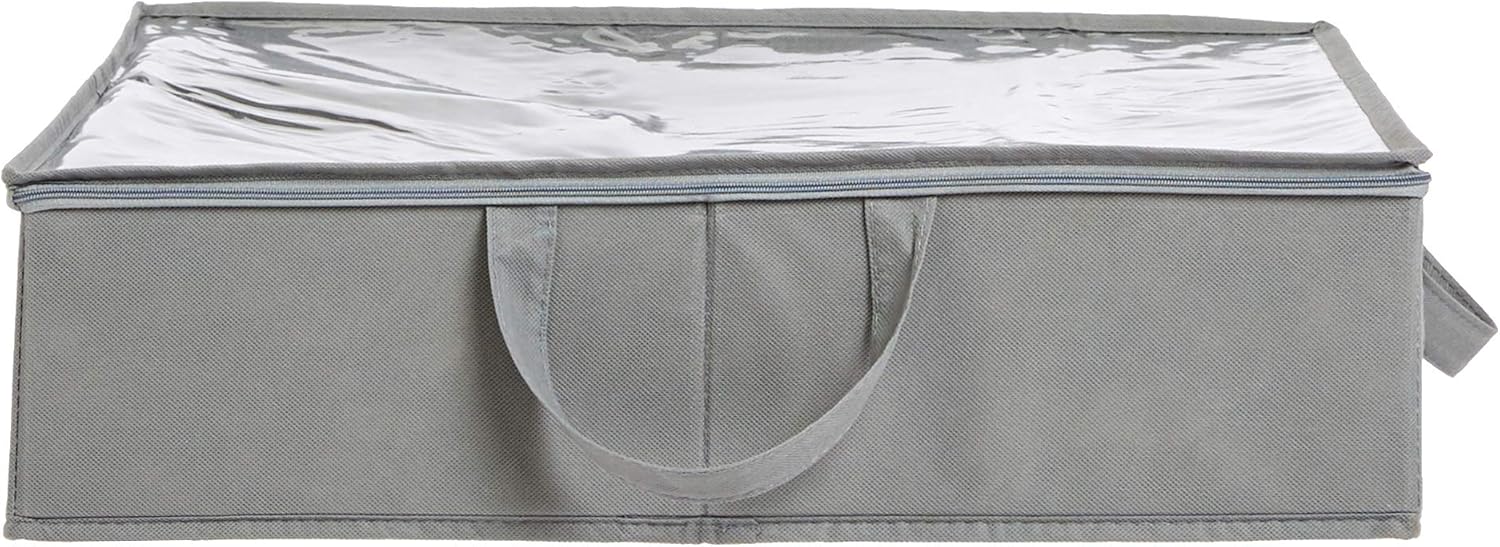Under Bed Storage Bags for Clothes, Blankets and Linens, Foldable Fabric Containers with Clear Window and Handles