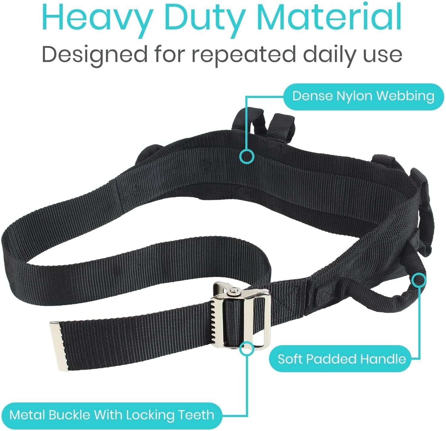 Gait Belt (350lbs) Transfer Belt with Handles - Medical Nursing Safety Patient Assist - Bariatric, Elderly, Handicap