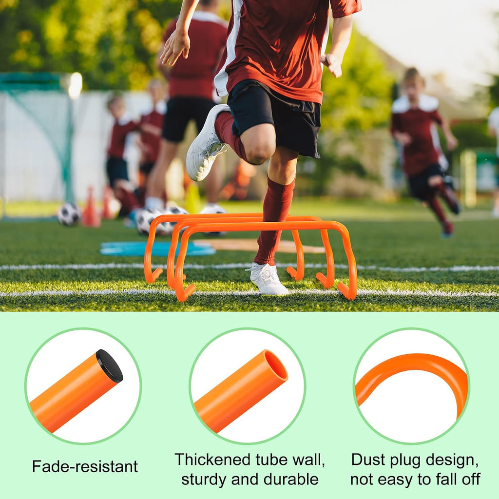 Agility Hurdles Training Equipment - Speed Hurdles and Soccer Cones with Carrying Bag for Soccer, Football, and Track