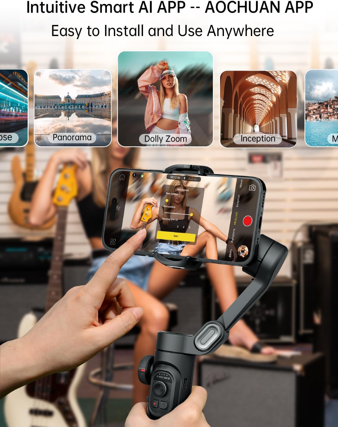 Smart XE 3-Axis Phone Gimbal Stabilizer for iPhone | Foldable handheld smartphone gimbal w/focus wheel, TikTok