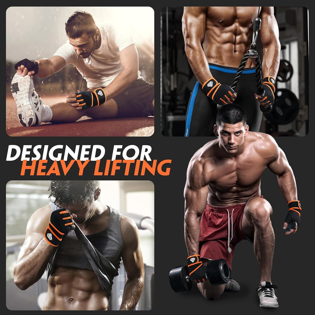 Workout Gloves Gym Gloves Weight Lifting Gloves for Men Women with Full Palm Pad,Strong Wrist Wraps Support,Enhanced