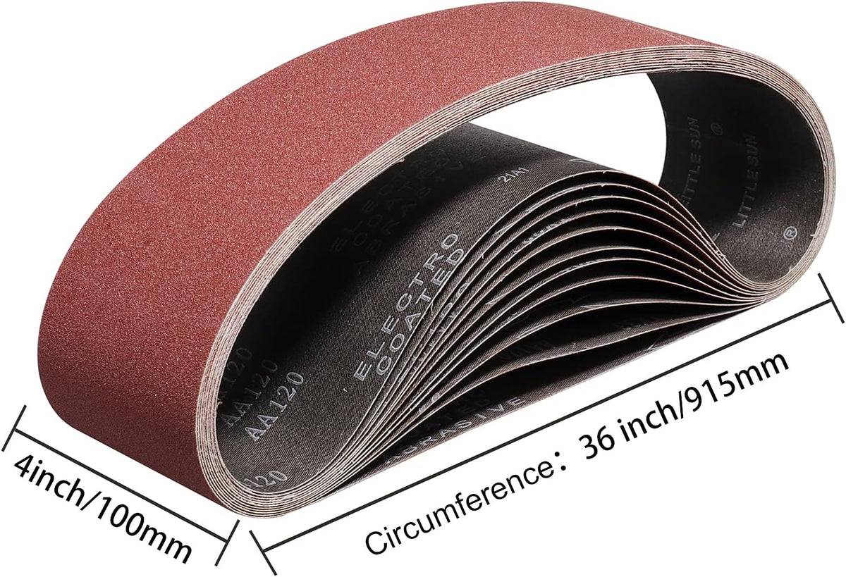 4x36 Inch Sanding Belts 80 Grit 5 Pack for Belt Sander