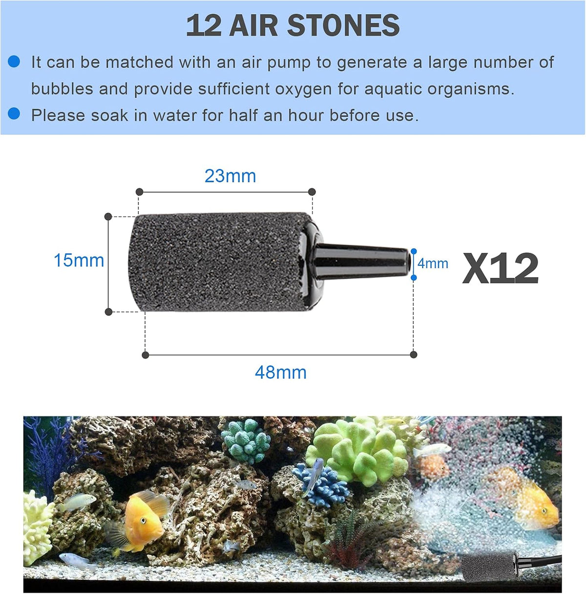 Aquarium air Pump Accessories Set-9.84/26.25/101.71 feet Aquarium Airline tubing Hose,Check valves,air Stones and