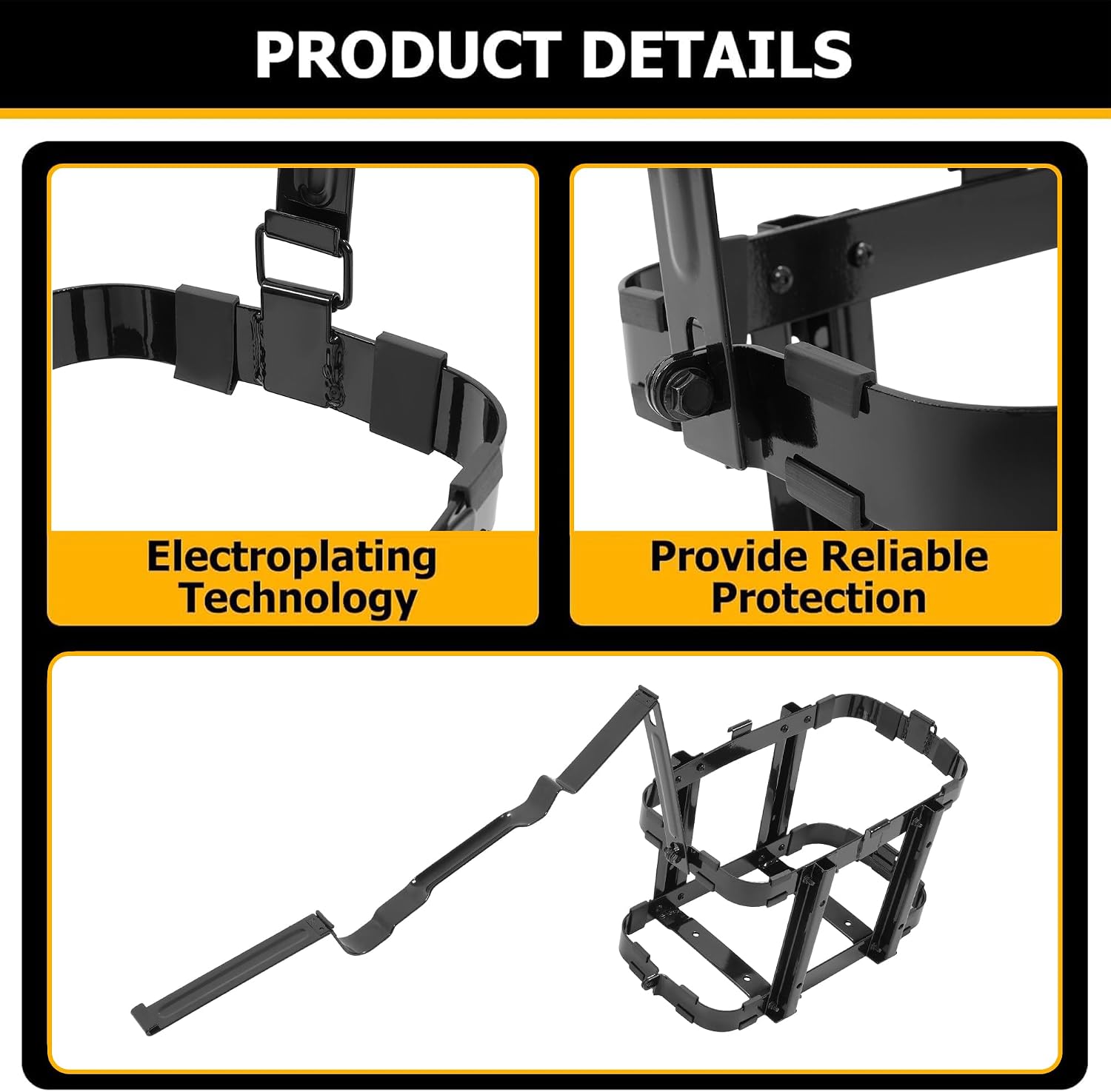 Gas Can Holder for 5 Gallon Steel Jerry Can Fuel Tank Can Holder | Petrol Diesel Storage Can Holder Black