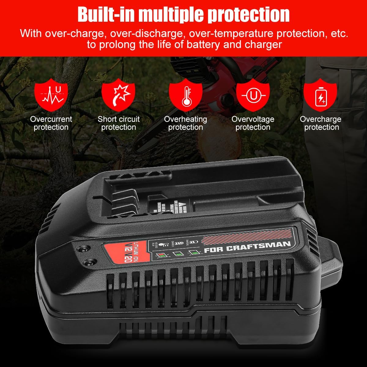 CMCB104 20V Charger Replacement for Craftsman V20 20V Battery Charger