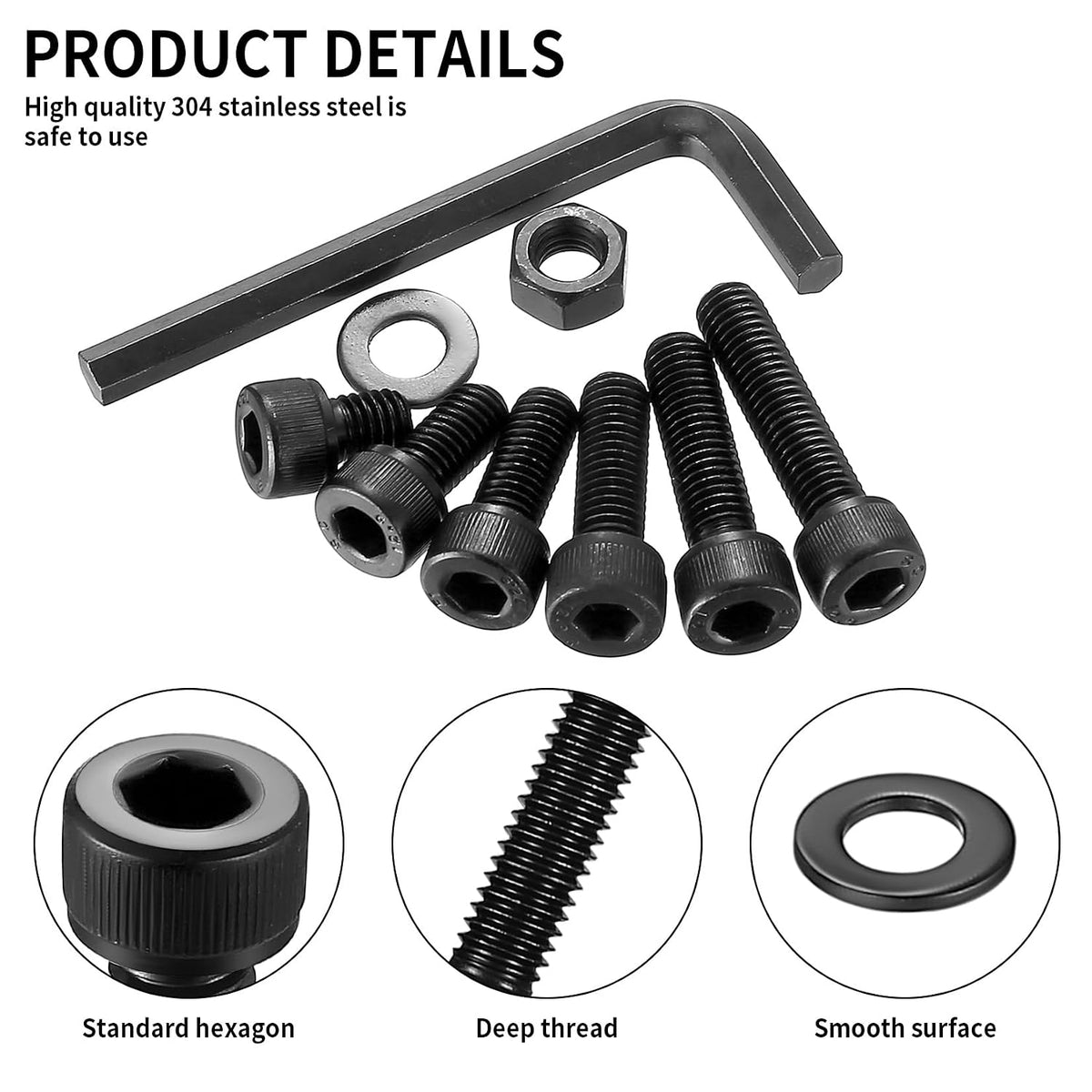 112 Pcs M8 Screws Set, M8 Bolts and Nuts Assortment Kit