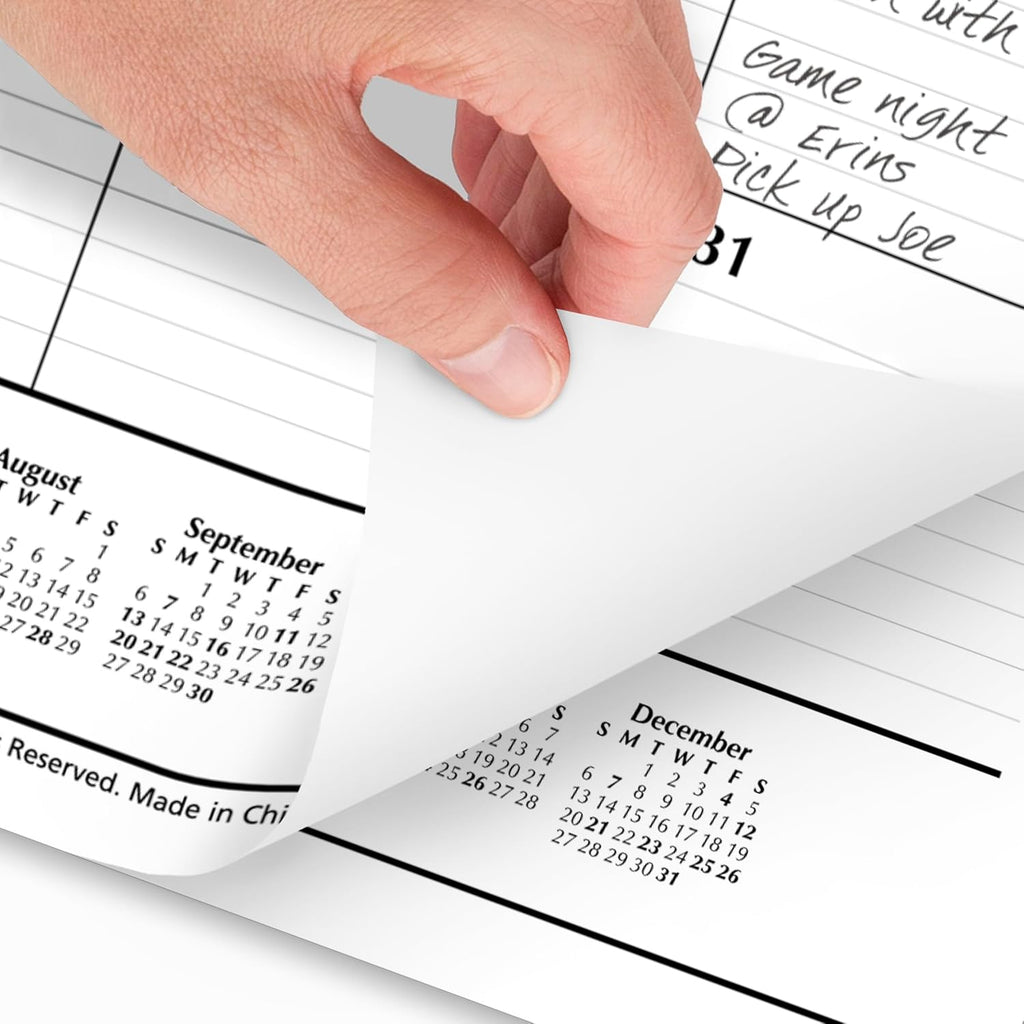 2026 Desk Calendar, Monthly, Desk Pad, 21-3/4" x 17", Large, Ruled Blocks (SK240026), White