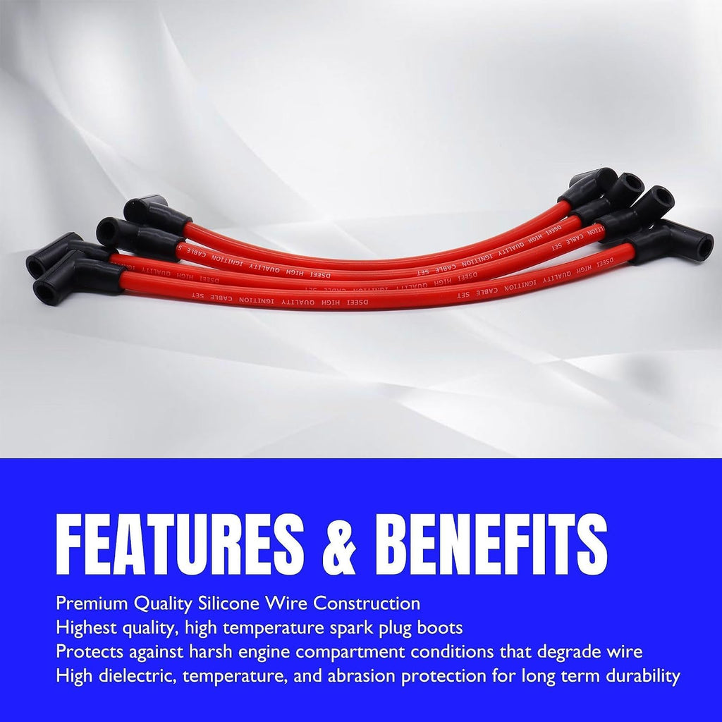 4PCS Marine Spark Plug Wire Set Replacement #18-8839 9-28092