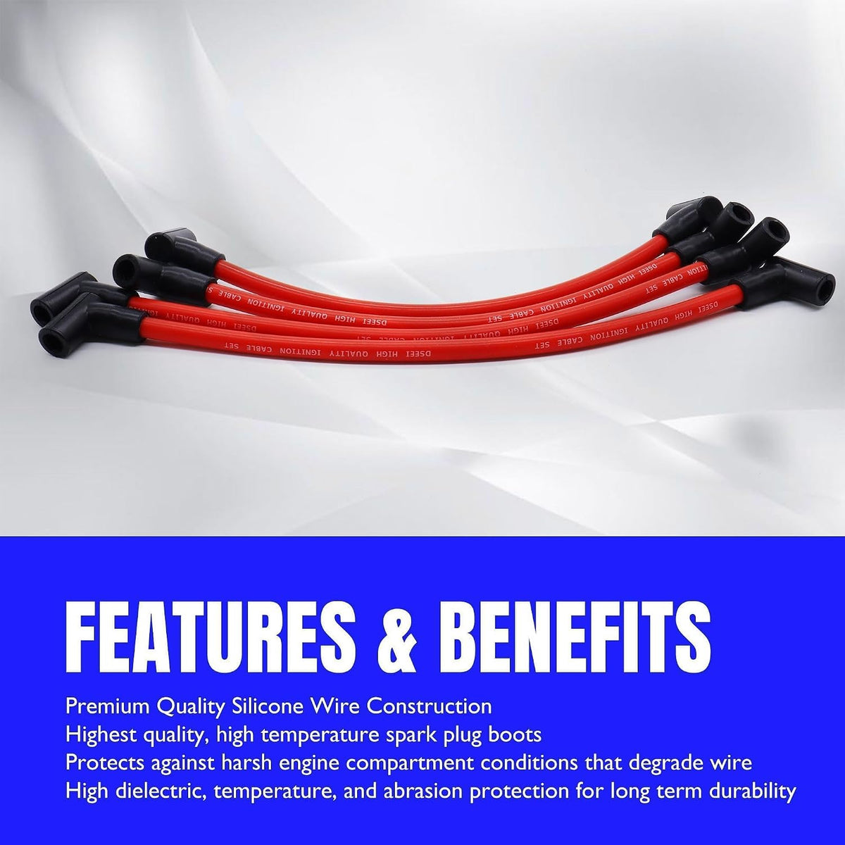 4PCS Marine Spark Plug Wire Set Replacement #18-8839 9-28092
