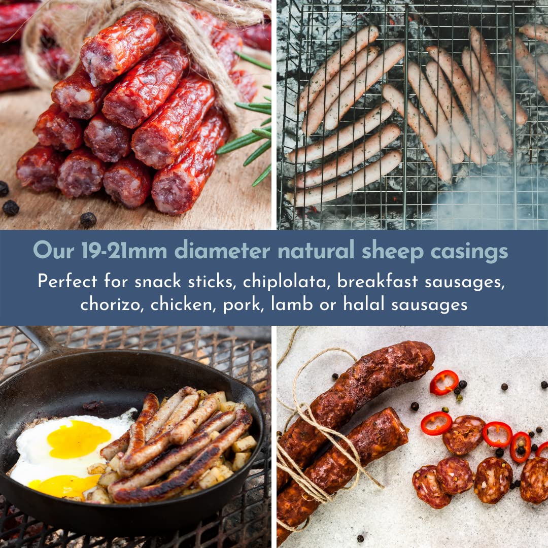 Natural Lamb Sausage Casings 19mm for Snack Sticks & Breakfast Sausage 32ft