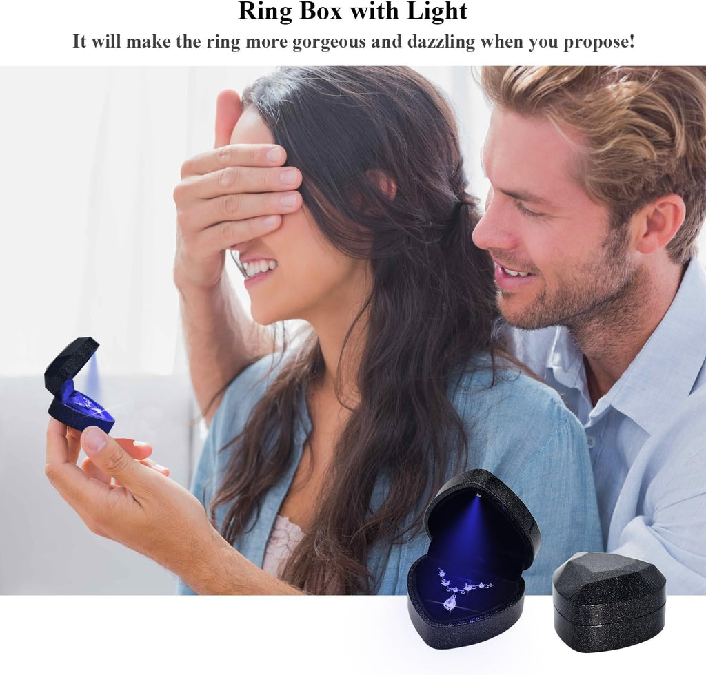 LED Heart Necklace Presentation Box with Automatic Light