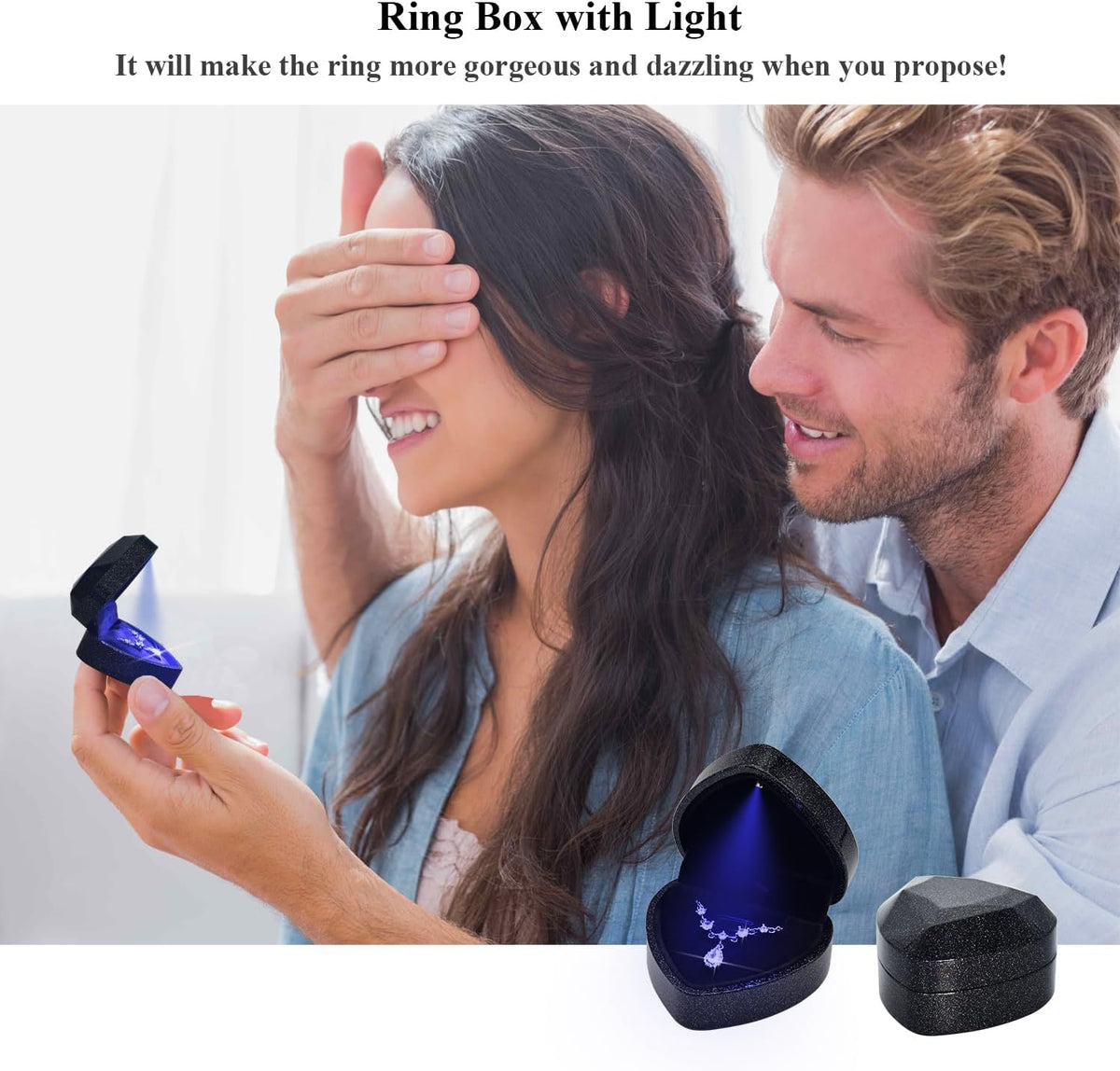 LED Heart Necklace Presentation Box with Automatic Light