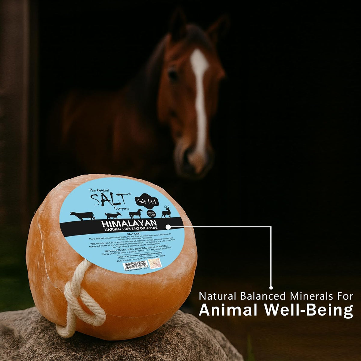 100% Organic Himalayan Salt Lick Provides Essential Minerals for Your Horse/Livestock. This 4.4 lbs Natural Pink Salt